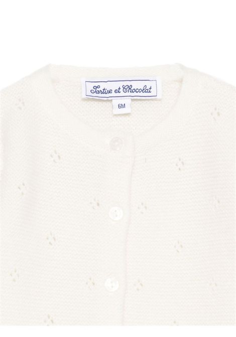 Cardigan con smerlo TARTINE ET CHOCOLAT | CB1812113 NACRE